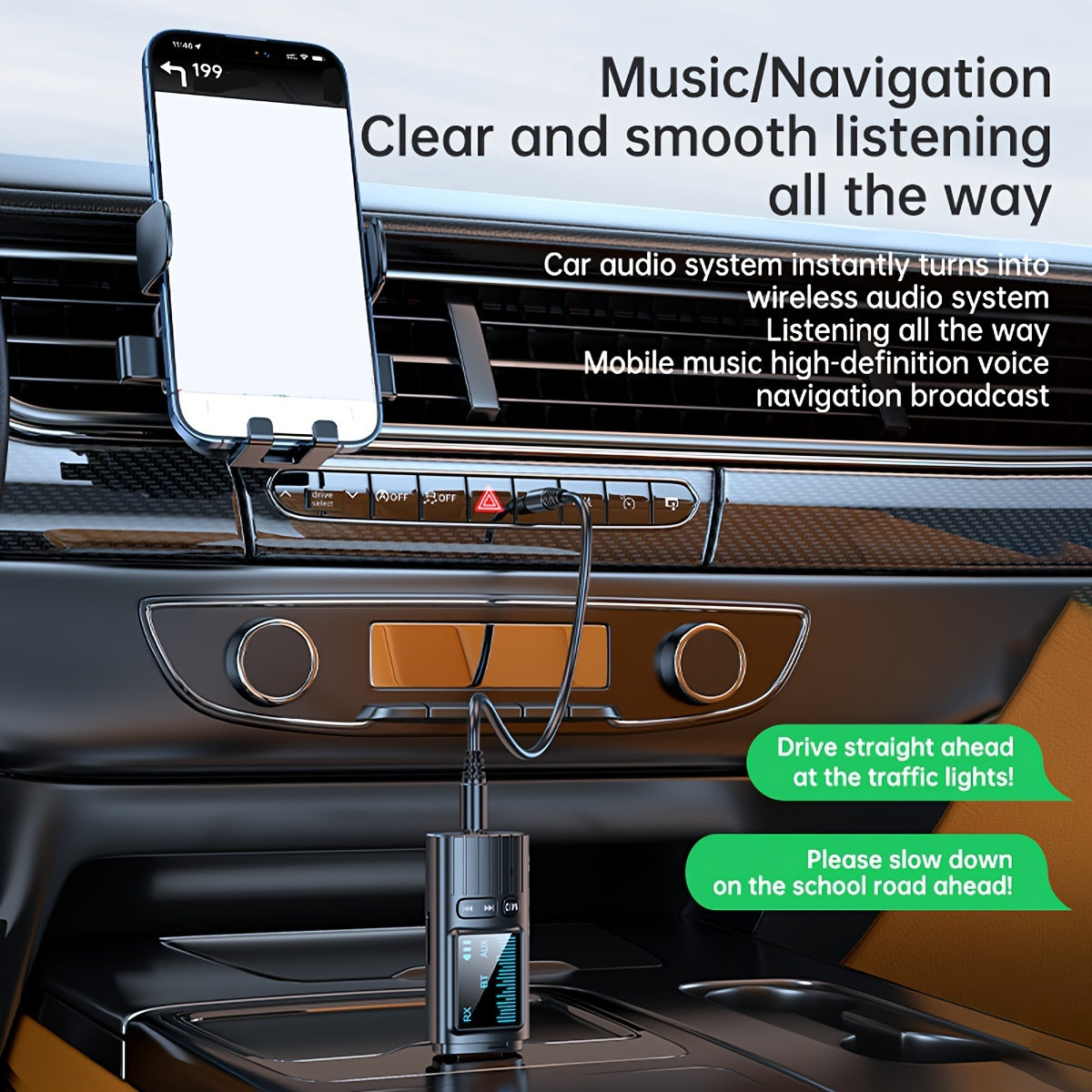 Wireless Bluetooth Car Kit with Display Screen TF Card Support