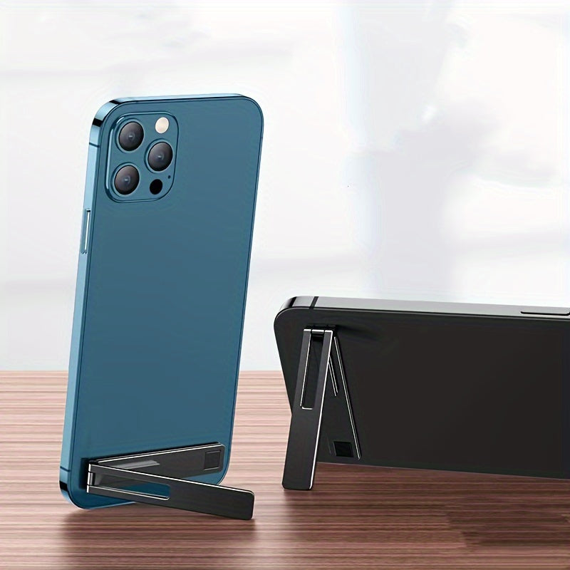 Ultra-Thin Aluminum Alloy Mobile Phone Holder with Back Support and Paste-Type Carrying