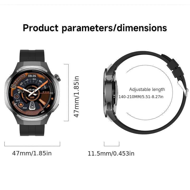 Men's Smartwatch GPS Fitness Tracker with 360x360 HD Screen AI Voice Call NFC 100+ Sports Modes