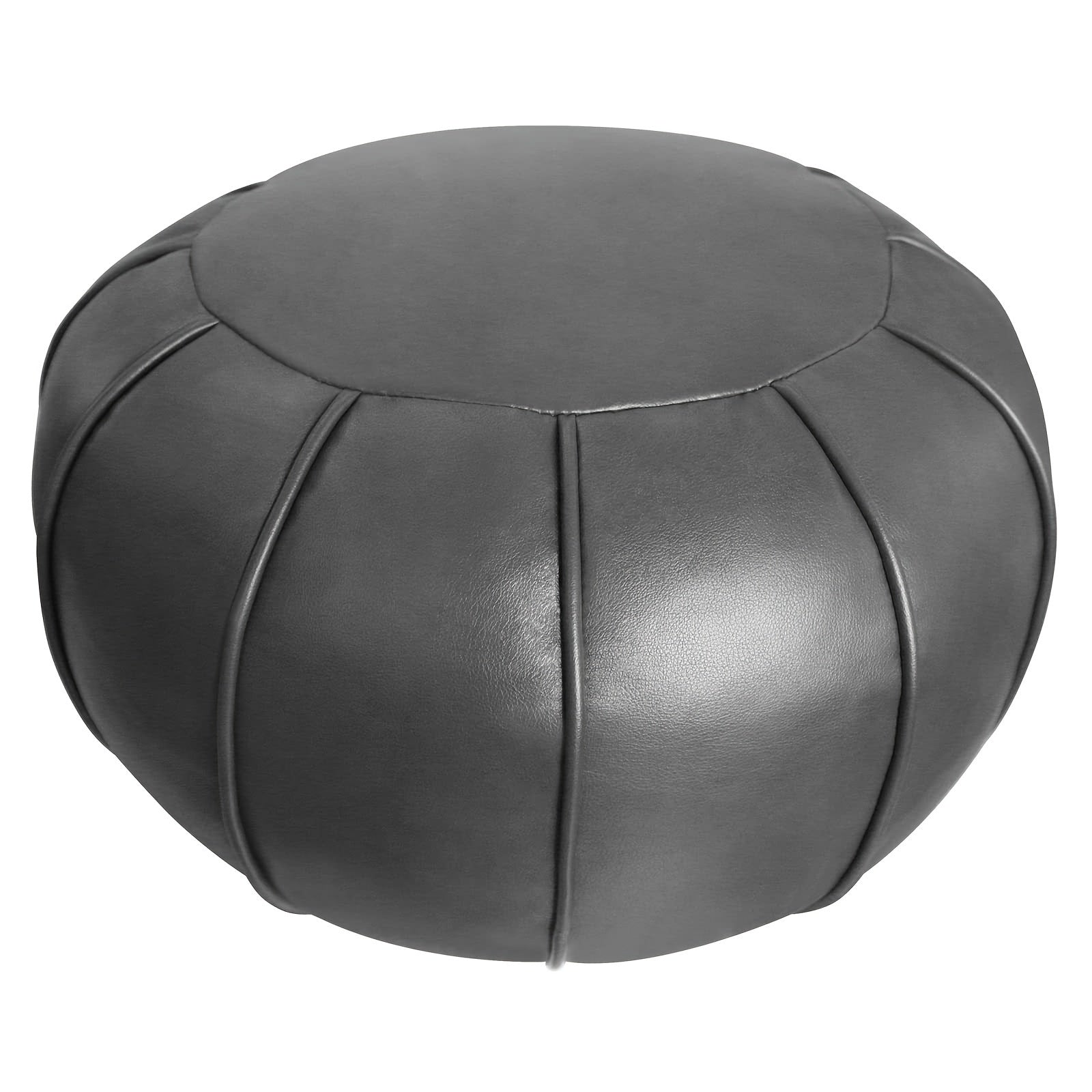 Handmade Moroccan Style Faux Leather Ottoman Pouf Cover Soft Storage Seat Cushion