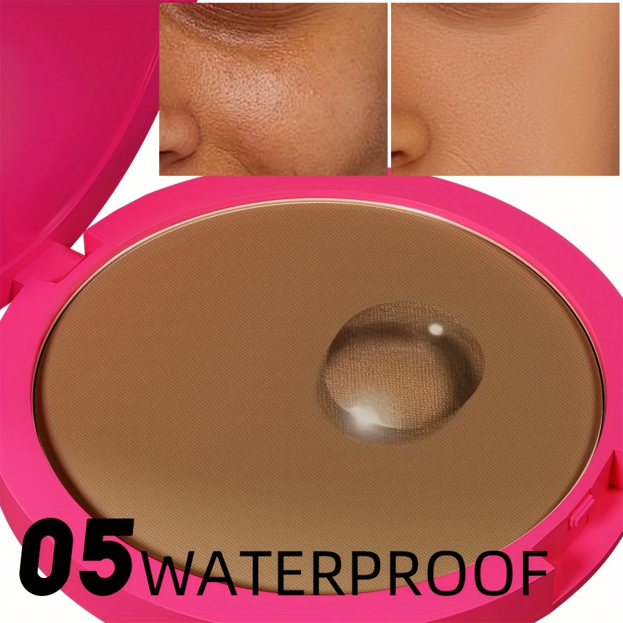Pressed Powder Foundation Waterproof Matte Full Coverage for Light to Medium Skin