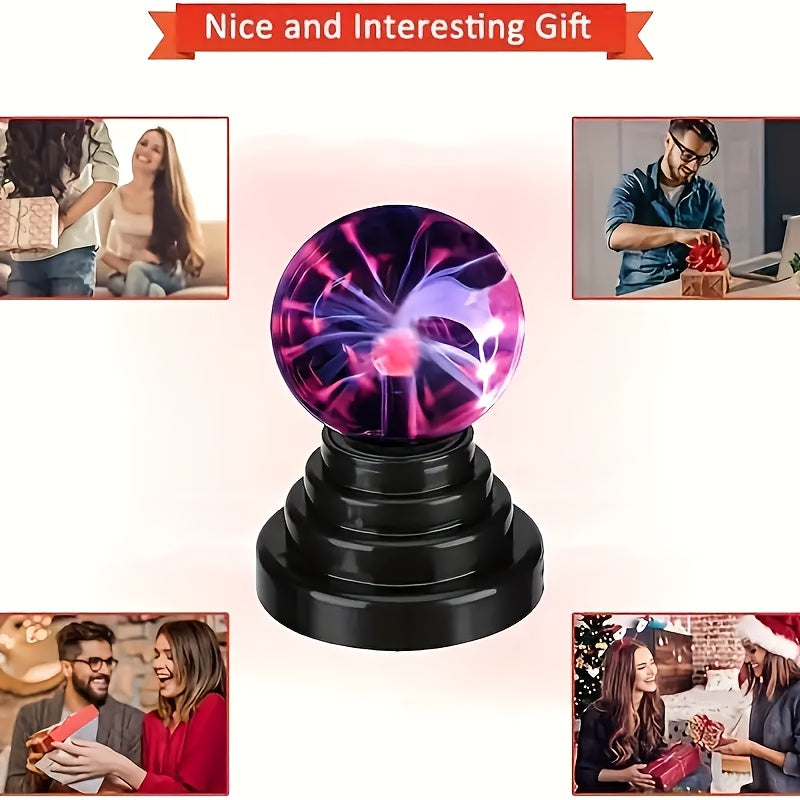 5-Inch Interactive Plasma Ball Light Touch Sound Activated USB LED Lamp for Decor and Gifts