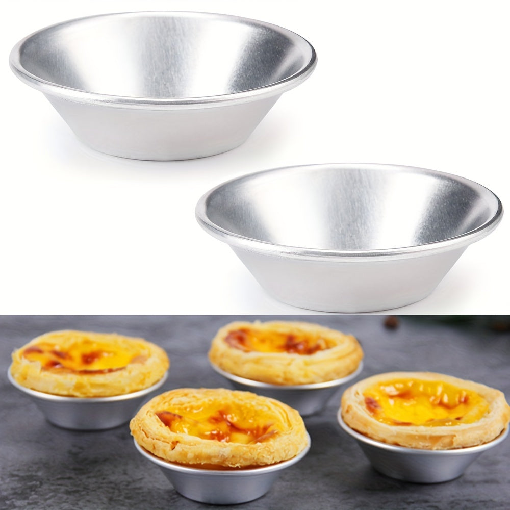 Egg Tart Molds 10/20pcs Set Aluminum Alloy Non-Stick Mini Pans for Pies and Puddings
