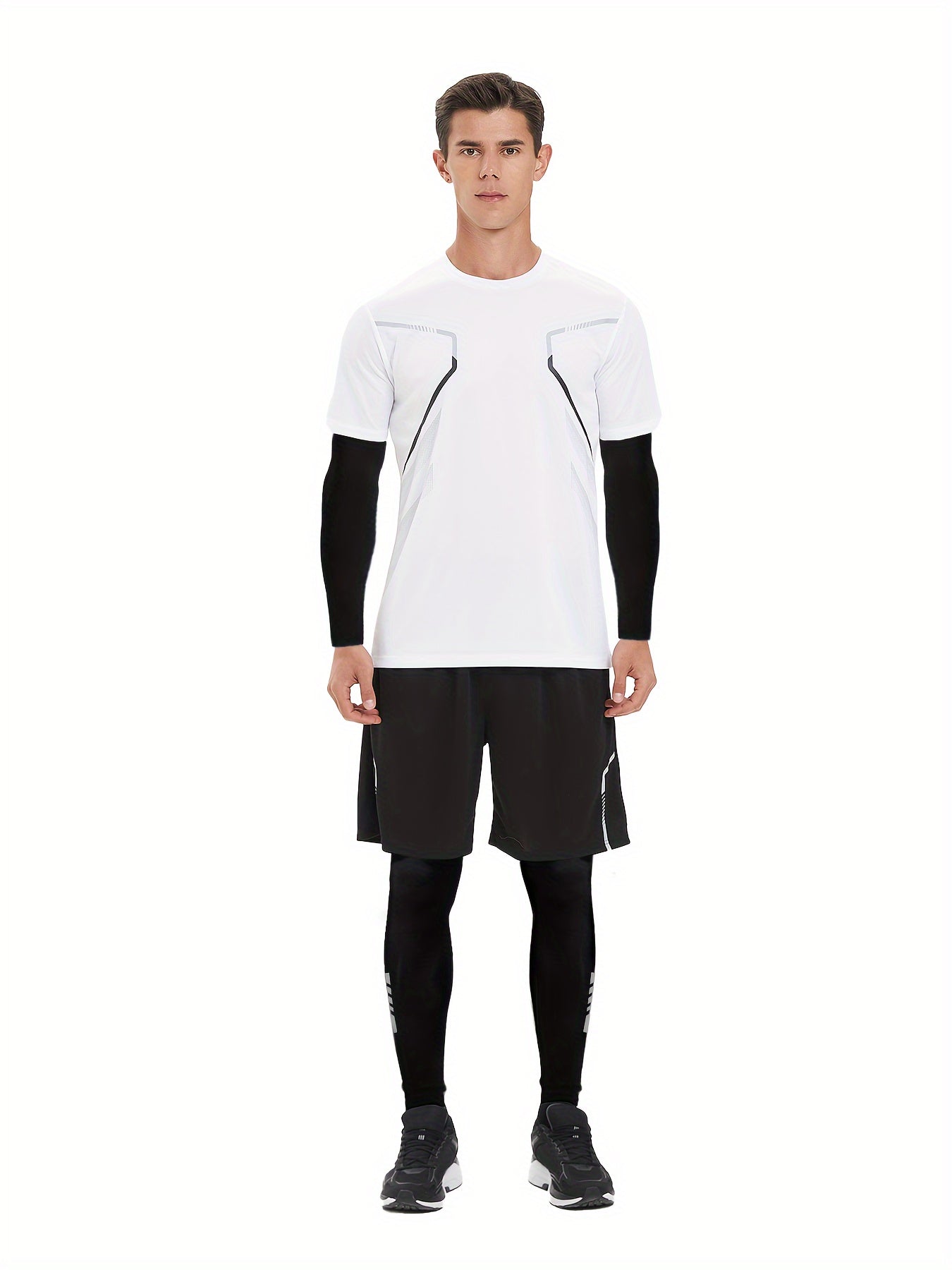 Men's Sportswear Set for Running and Gym Quick-Dry Polyester All Seasons