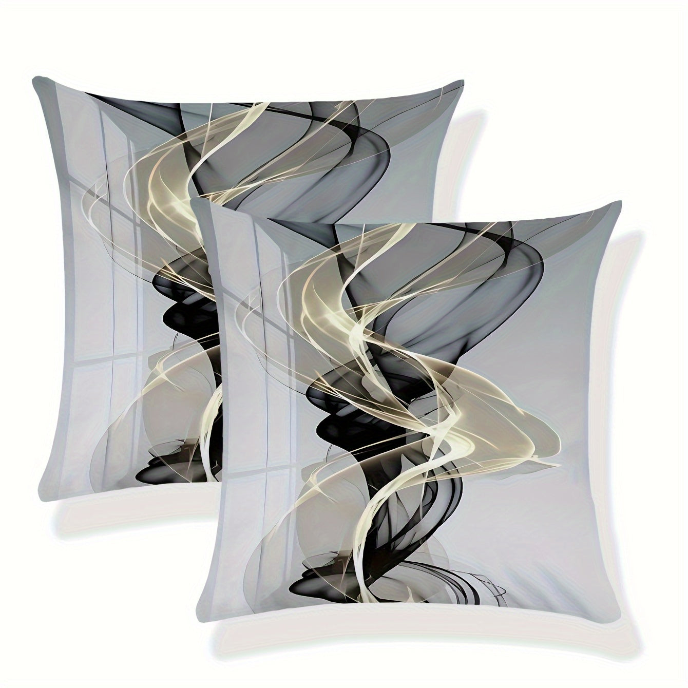 Geometric Square Polyester Cushion Covers for Bedroom and Living Room Set of 2