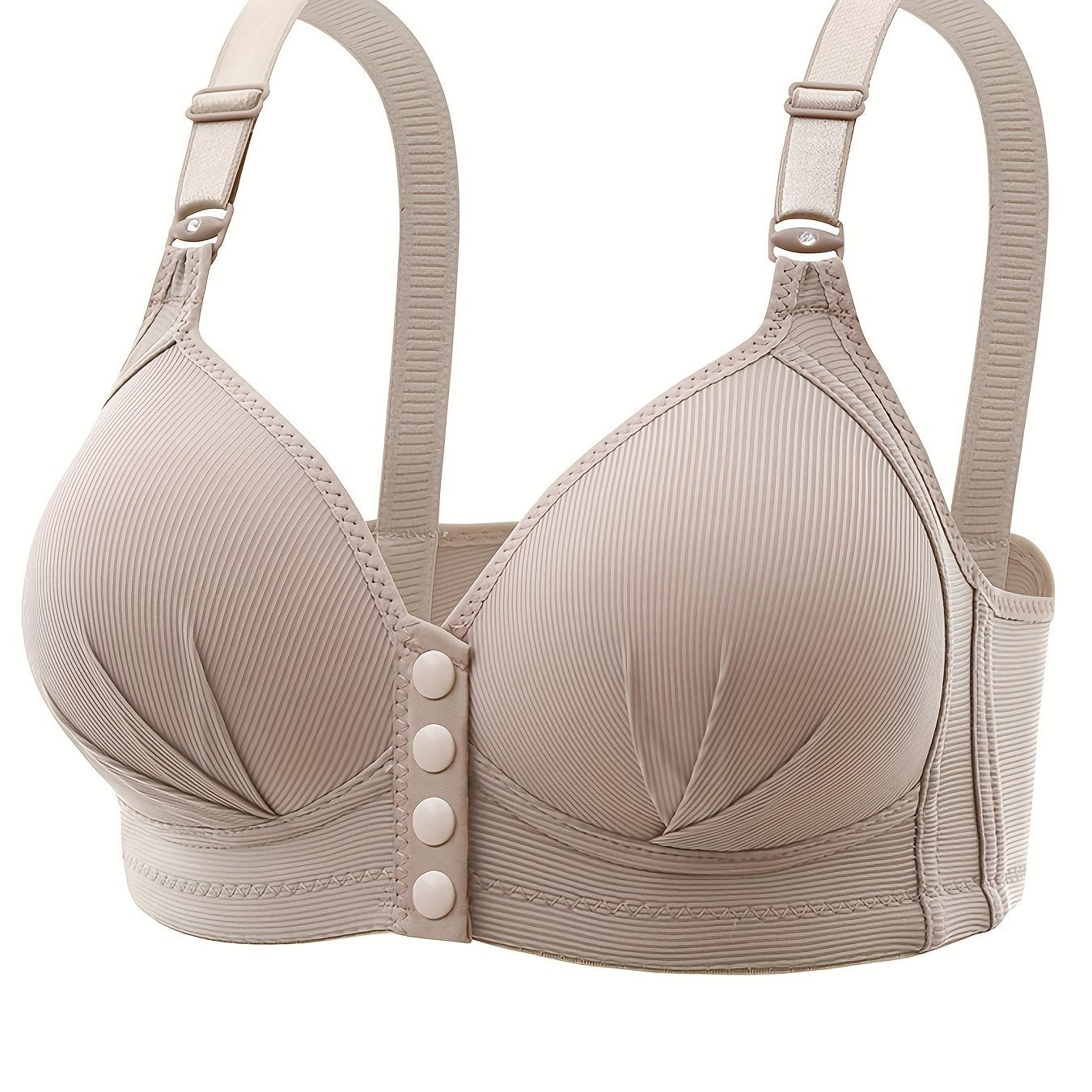 Pink Wireless Full Coverage Push-Up Bra for Women Nylon Elastane Non-Removable Pads