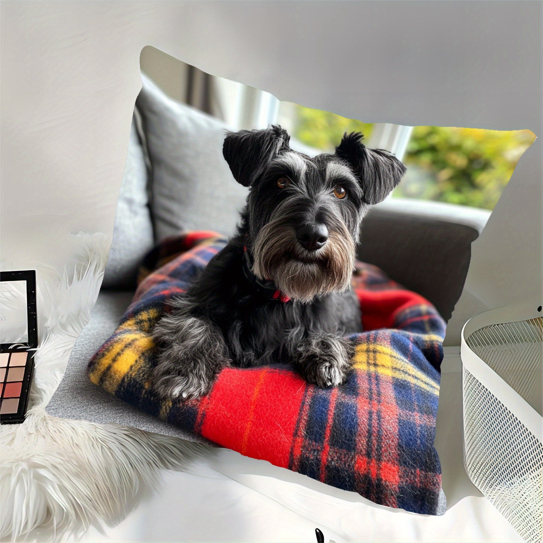 Soft Polyester Pet Blanket Tartan Cozy 45.72x45.72 cm for Sofa and Bed
