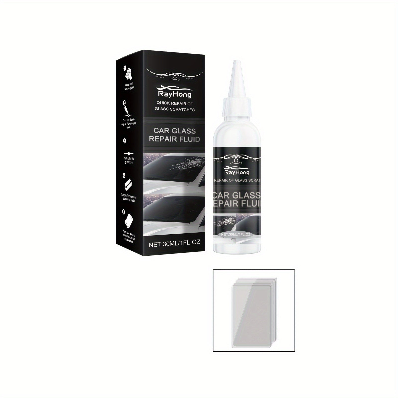 30ml Automotive Glass Crack Repair Kit for Chips and Scratches Vehicle Window Repair