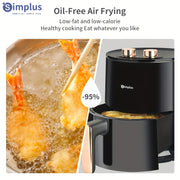 Simplus Mechanical Air Fryer 007 - 3.5L, 1350W, Tez Isitish, 360-daraja Havo Aylanishi, Quvvatni O'chirish Xotirasi, Yevropa Standartli Plug