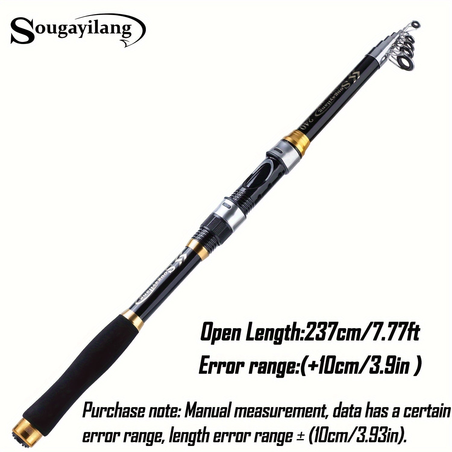 Telescopic Fishing Rod 1.8-3.3M Fiberglass Saltwater Bait Spinning Medium Action