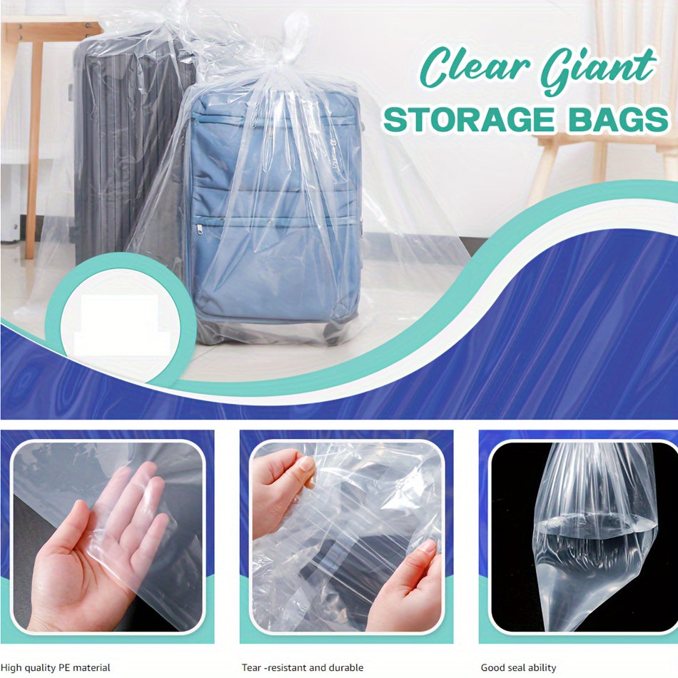 10 Large Transparent Storage Bags Waterproof Dustproof Moistureproof for Clothes Luggage Blankets