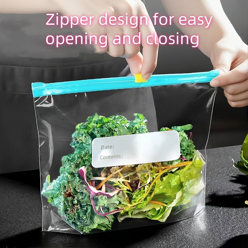 Durable transparent zipper storage bags for food preservation fruits vegetables beans dietary organization