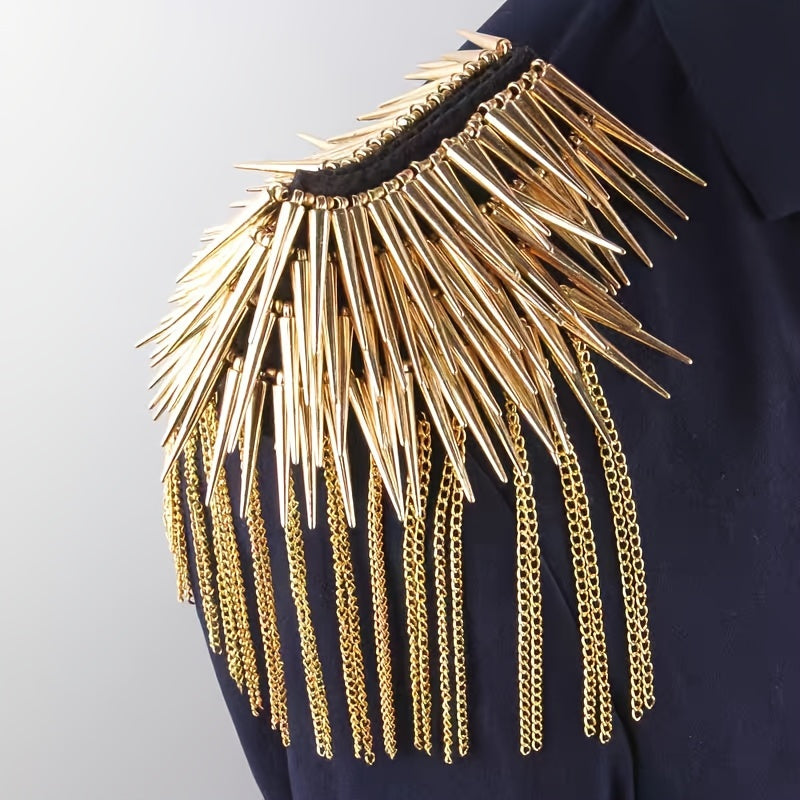 Men's Punk Rock Leather Accessories with Studs Epaulettes Tassels and Retro Style