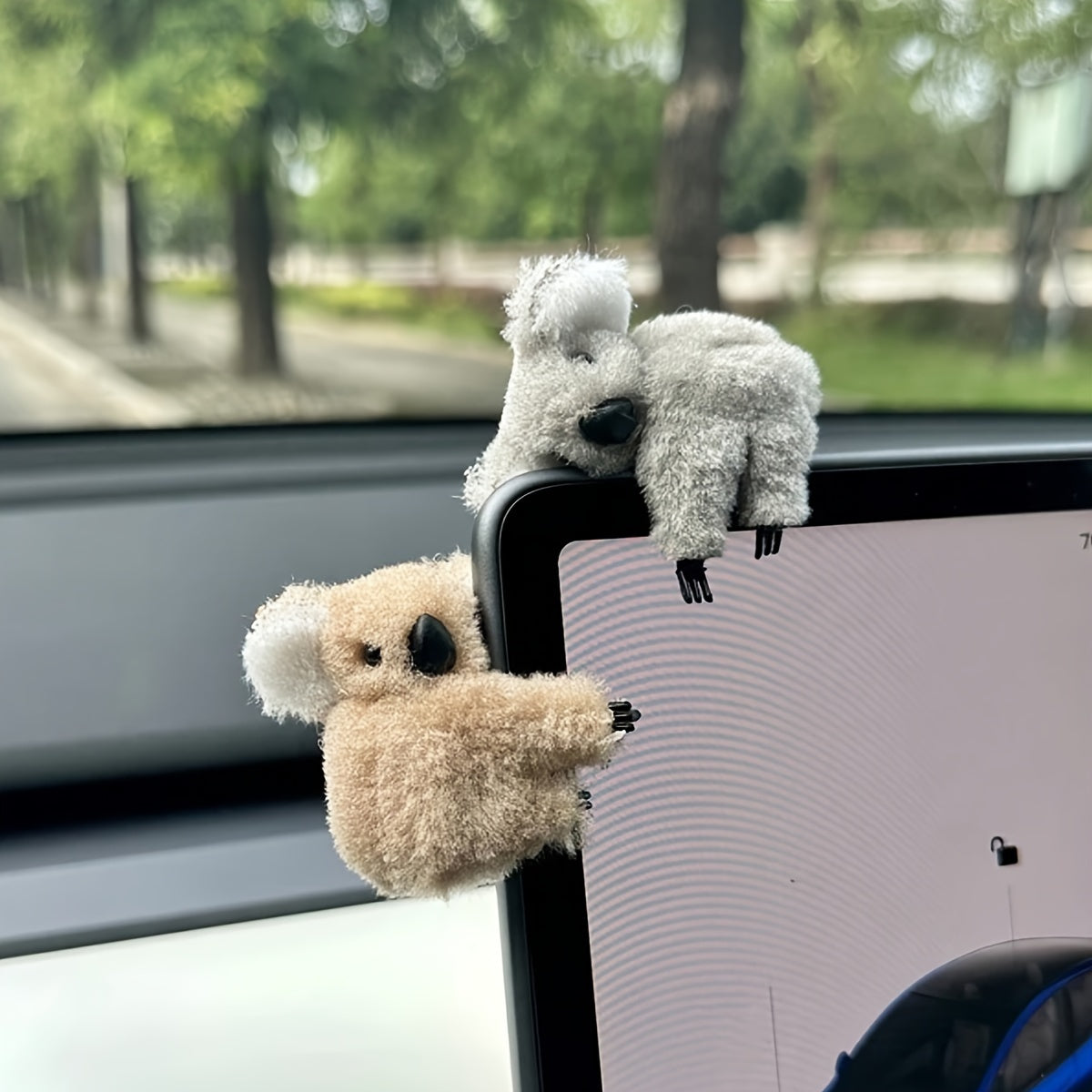 2pcs Cute Koala Car Dashboard Ornaments Durable ABS Interior Accessories