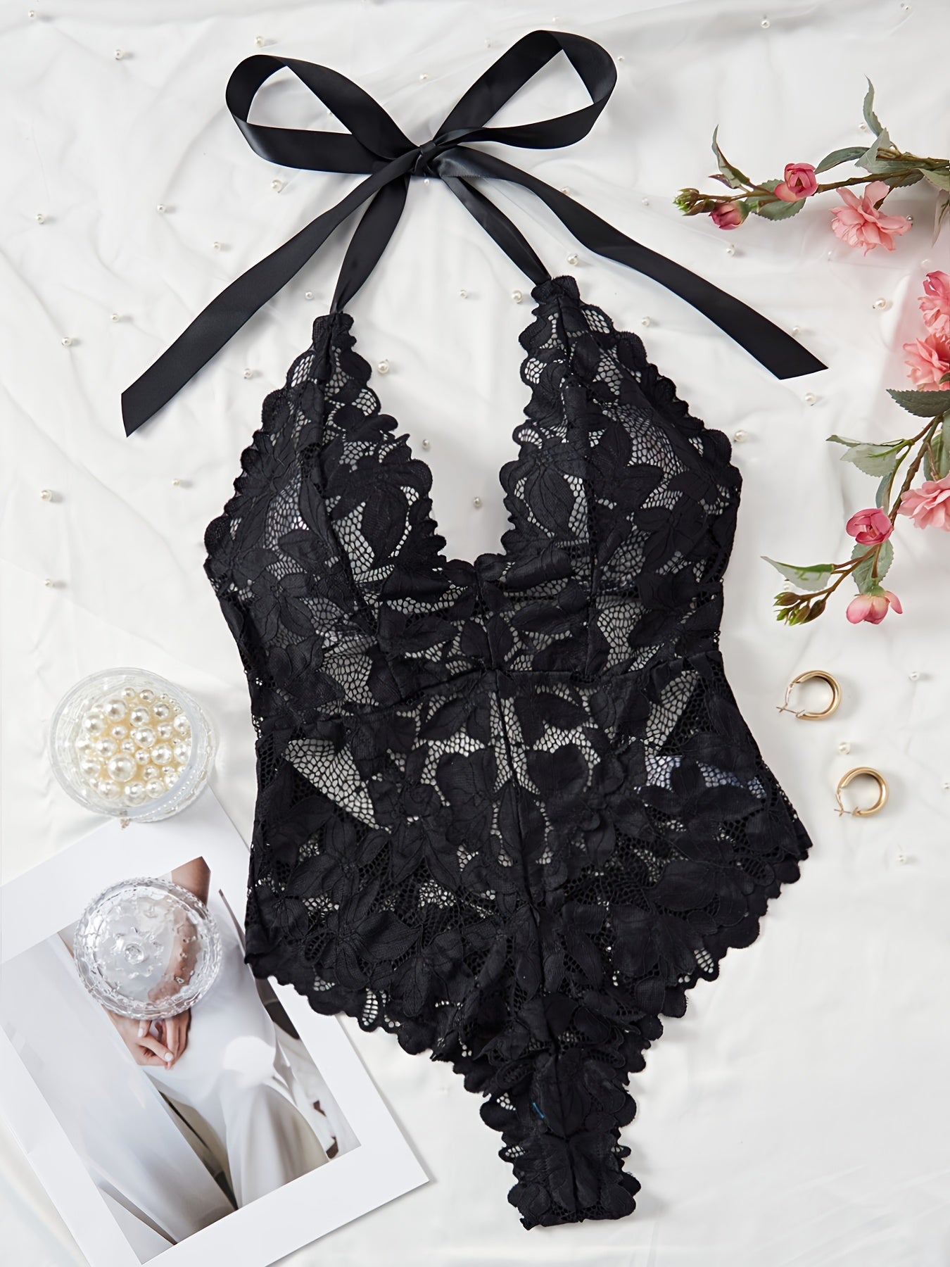 Women's Lace Teddy Bodysuit Lingerie Backless Sexy Nightwear