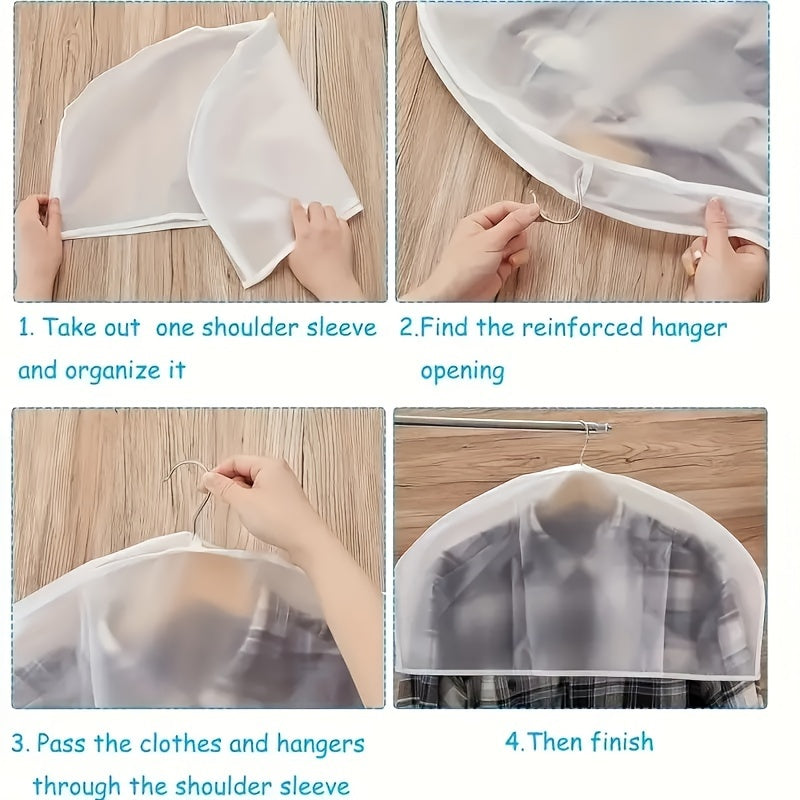 Juego de 3/6 fundas de plástico para prendas de ropa para abrigos y chaquetas, protector contra el polvo, organizador de armario