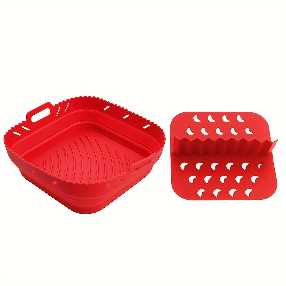 21.59 cm Silicone Air Fryer Liner Tray with Divider for Oven and Kitchen