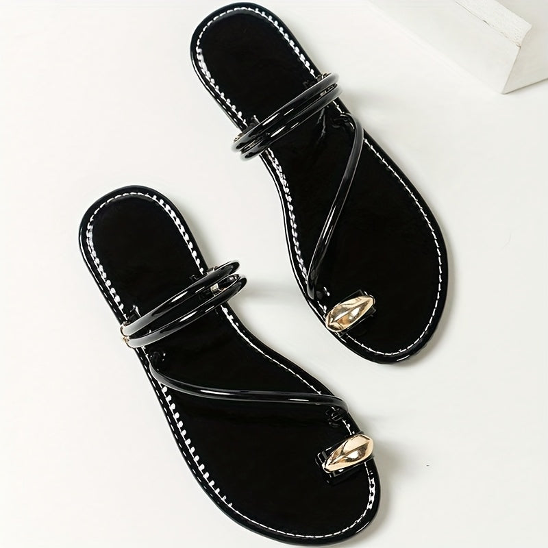 Women's Open-Toe Flat Sandals Slip-On Casual Flip-Flops