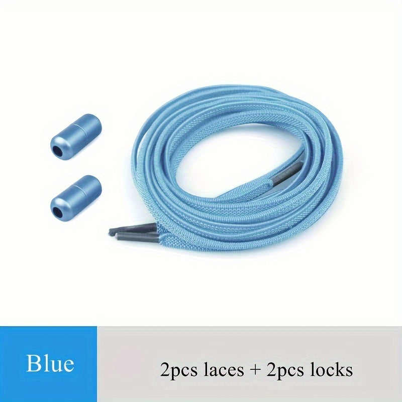 Elastic Shoelaces for Adults and Youths, Metal Caps, No Tying Needed