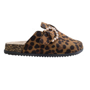 Women's Mules Leather Leopard Print Casual Shoes Outdoor Comfortable