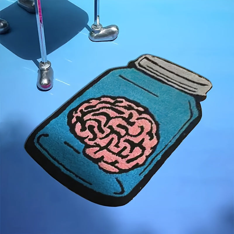 Ilmiy monster dizayni bilan yumshoq flanel maydon gilami - sirpanmaydigan, yuvilishi mumkin va rangsizlanishga qarshi - yashash xonasi, yotoqxona yoki kirish joyi uchun - qulay uy bezaklari qo'shimchasi