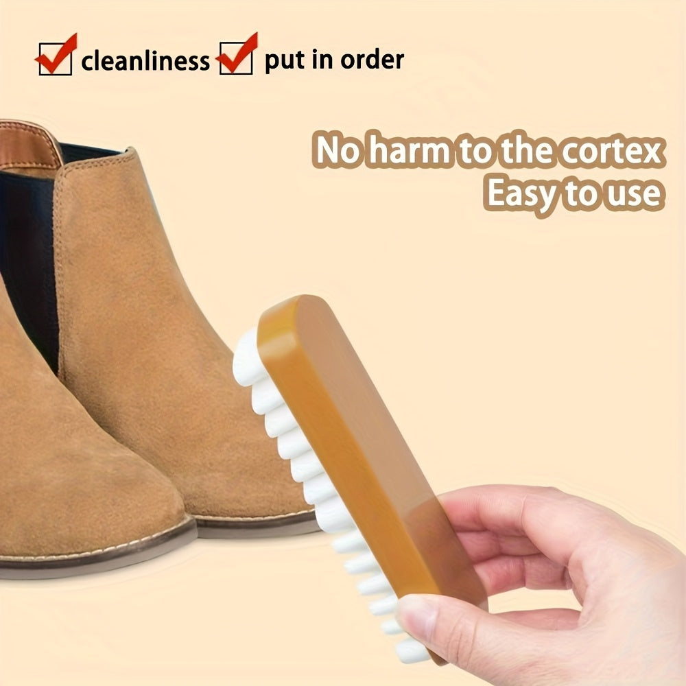 Unisex Suede and Horsehair Shoe Cleaning Brush 1/3pcs Soft Faux Leather Cleaner