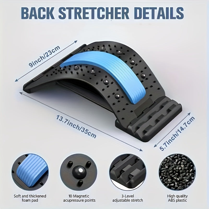 Adjustable Back Stretcher for Low Back Pain Relief Spine Decompression Massage Device