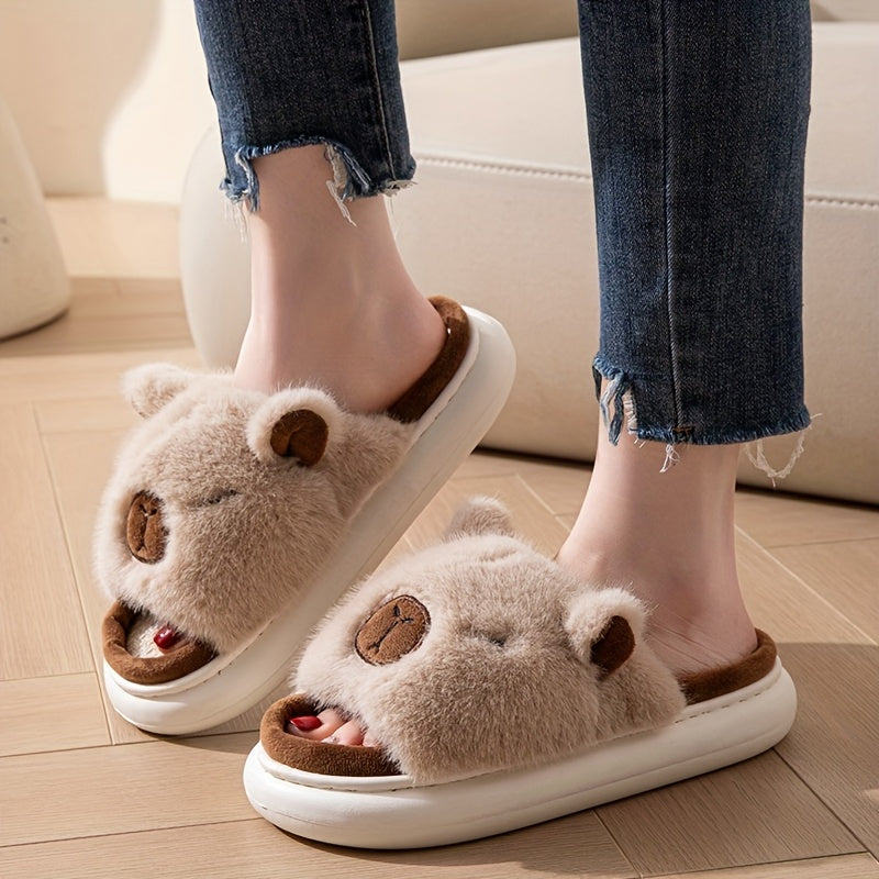 Unisex Fabric Open Toe Slippers for Home All-Season Comfort