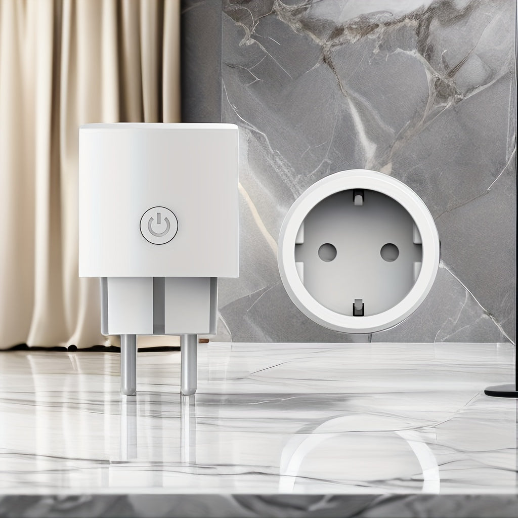 Enchufe inteligente WiFi mini con control por app, compatible con Alexa y Google Home, temporizador, 16A, 3840W, enchufe europeo