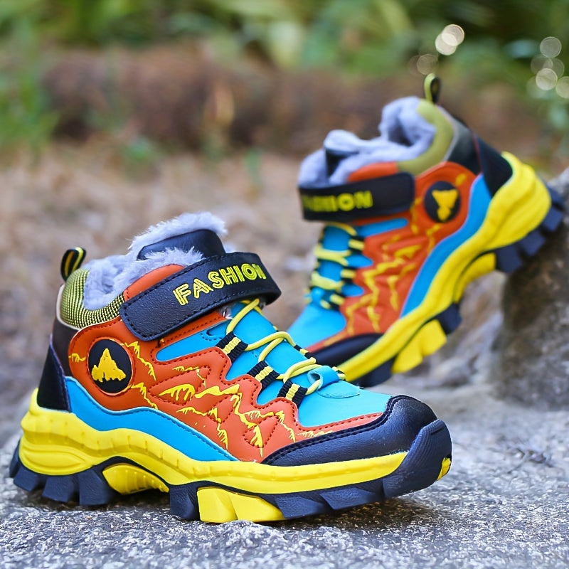 Girls Boys Snow Boots with Fleece Lining Waterproof Winter Shoes Sizes 30-40