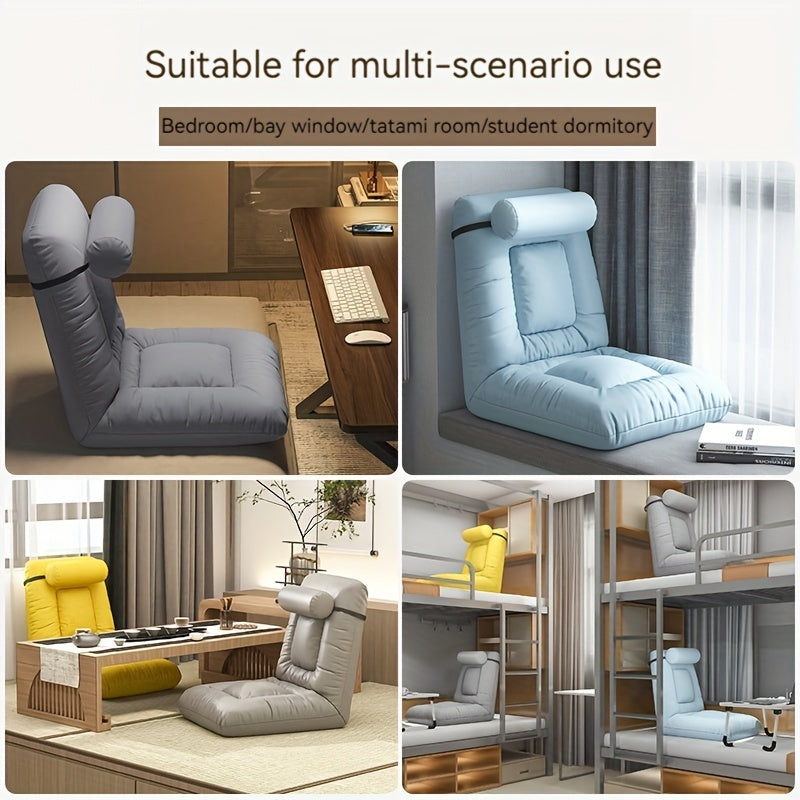 Foldable Lazy Sofa Chair for Bay Windows and Bedside Lounging in Tatami Style