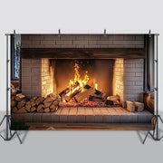 Multi-Functional Fireplace Backdrop for Festivals and Holiday Photos