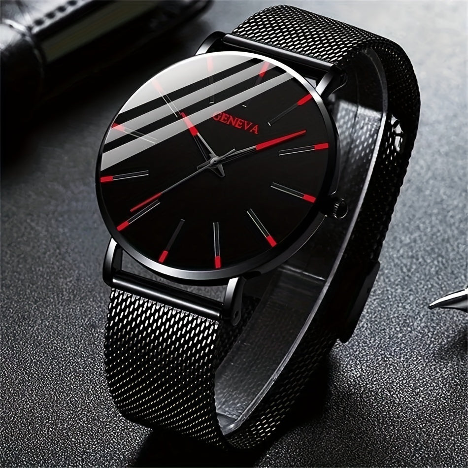 Men's Business Watch Stainless Steel Mesh Strap Ultra-Thin Minimalist Quartz