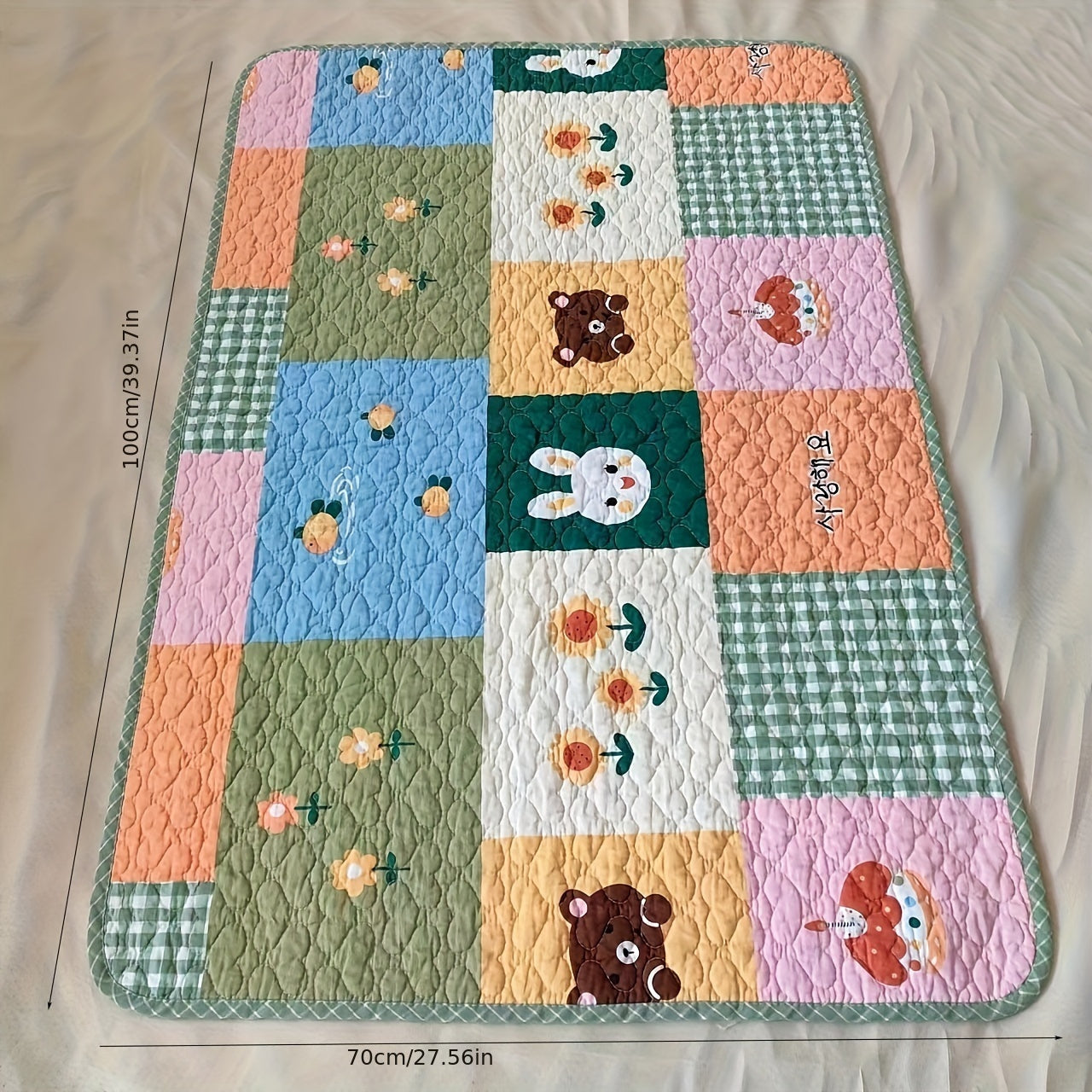 Washable Double-Sided Cotton Diaper Changing Pad Mattress Pad for Babies