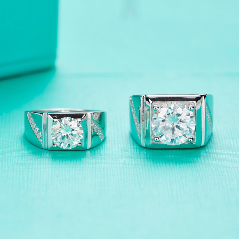 Sterling Silver 2/5 Carat Moissanite Engagement Ring for Anniversaries