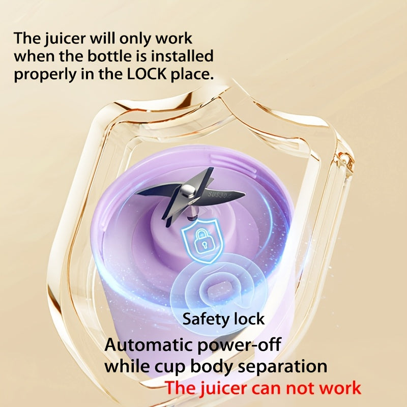 450 мл портативный электрический соковыжималка, перезаряжаемый через USB, с 6 лезвиями, пищевой пластик PP