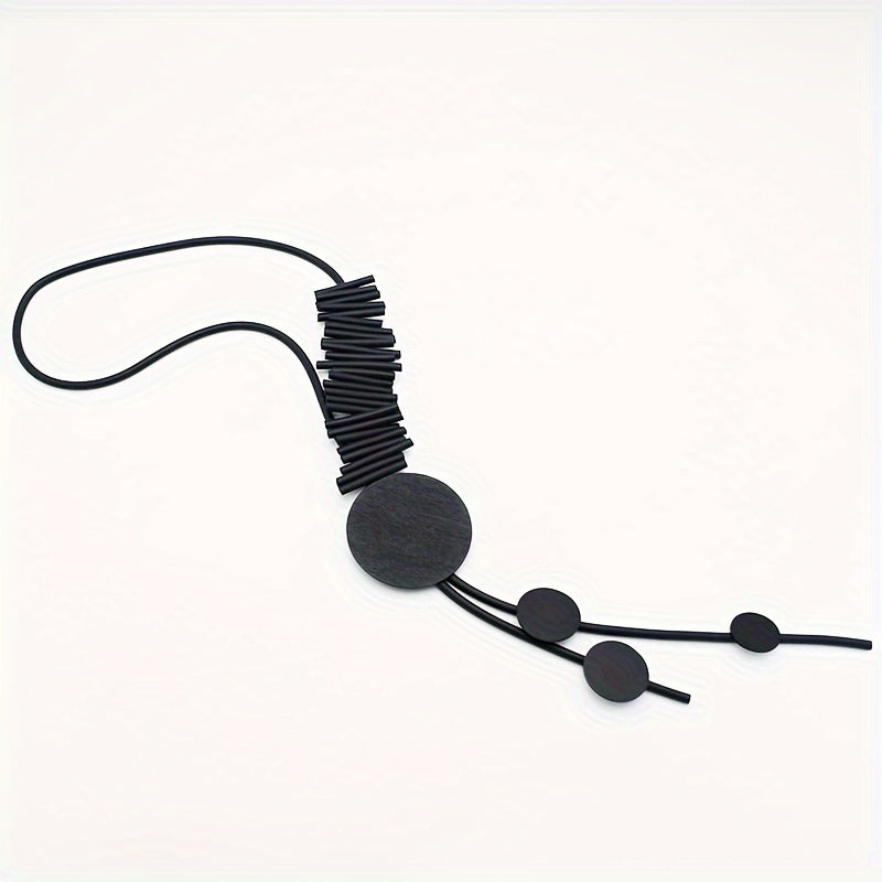 Ayollar uchun Boho Tribal uslubidagi silikon Y-bog'ich - Kundalik va bayram kiyimlari uchun uzun kauchuk zargarlik - Har mavsum uchun ko'p maqsadli bayonot asari