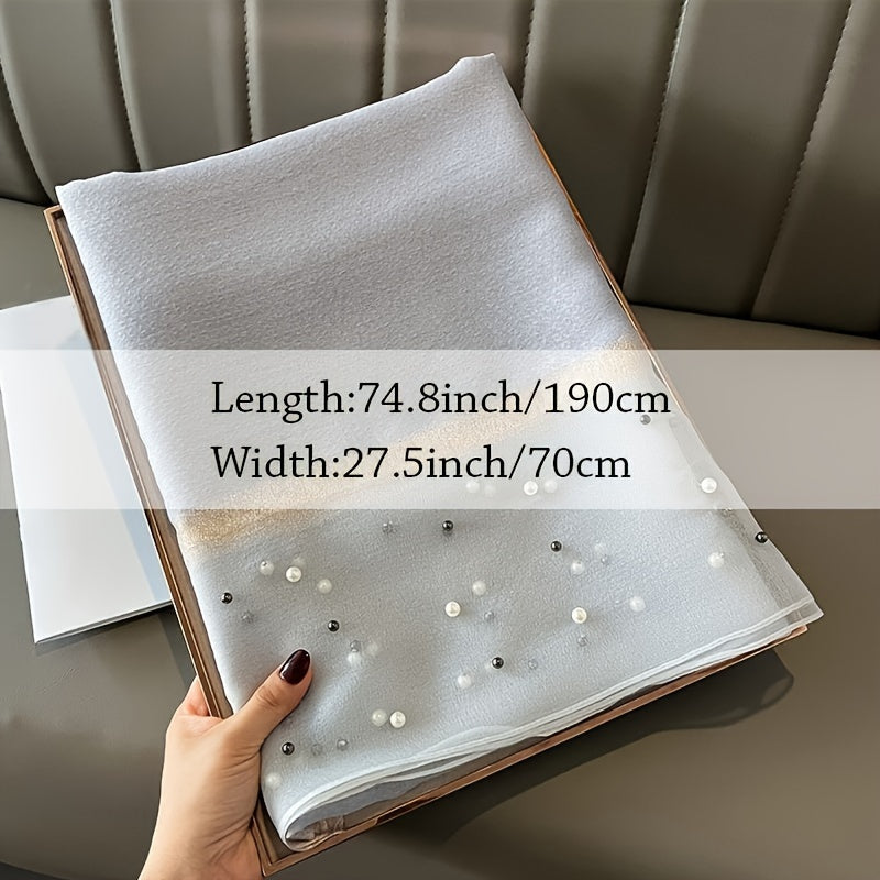 Women's Polyester Shawl 190x70cm Breathable Sun-Proof Solid Color Casual Accessory