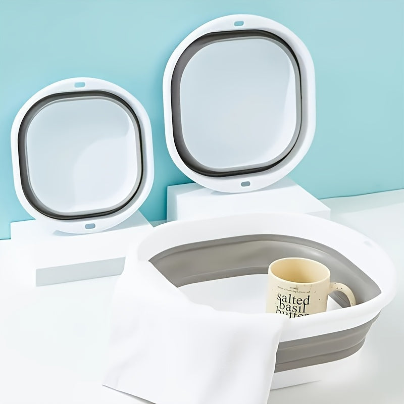 3-Piece Foldable Basin for Washing and Soaking, Portable, Multi-Use