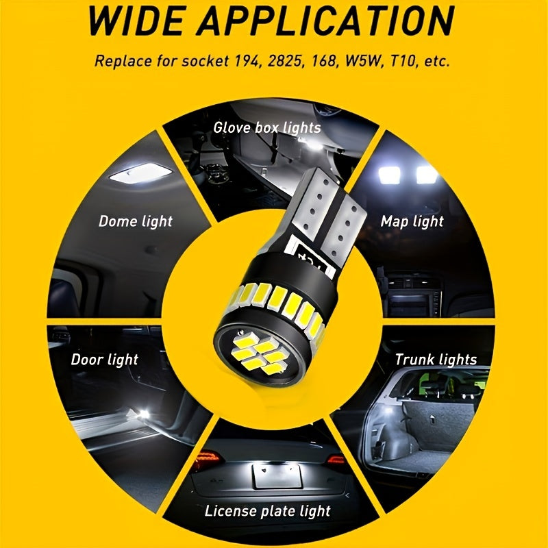 2 Pack T10 LED Canbus Interior Parking License Plate Dome Light 12V Bright