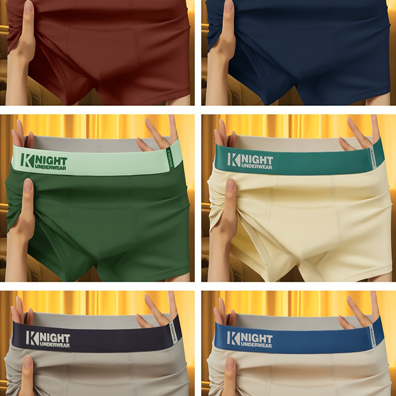 Men's Breathable Cotton Boxer Shorts 6-Pack with Printed Design