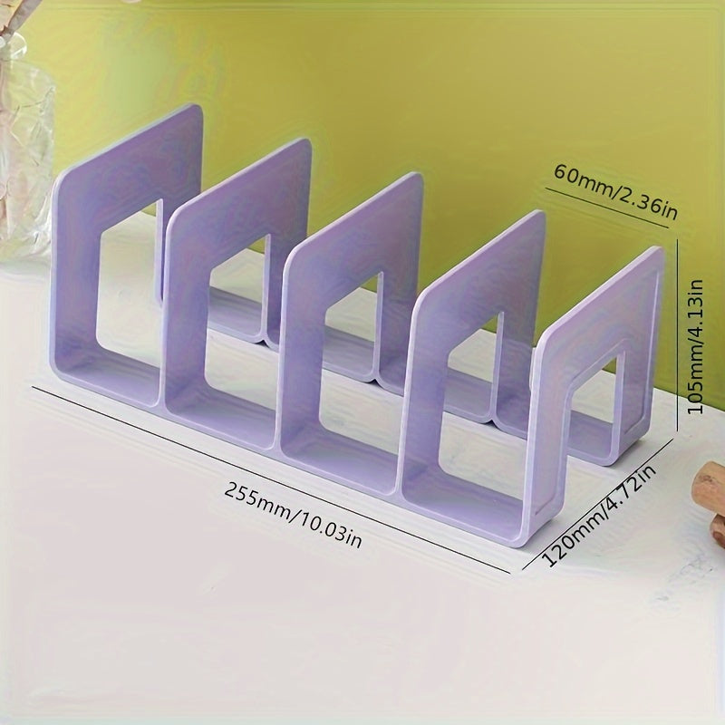 Plastic Bookshelf Organizer for Books Magazines CDs Office Supplies Rectangular Freestanding