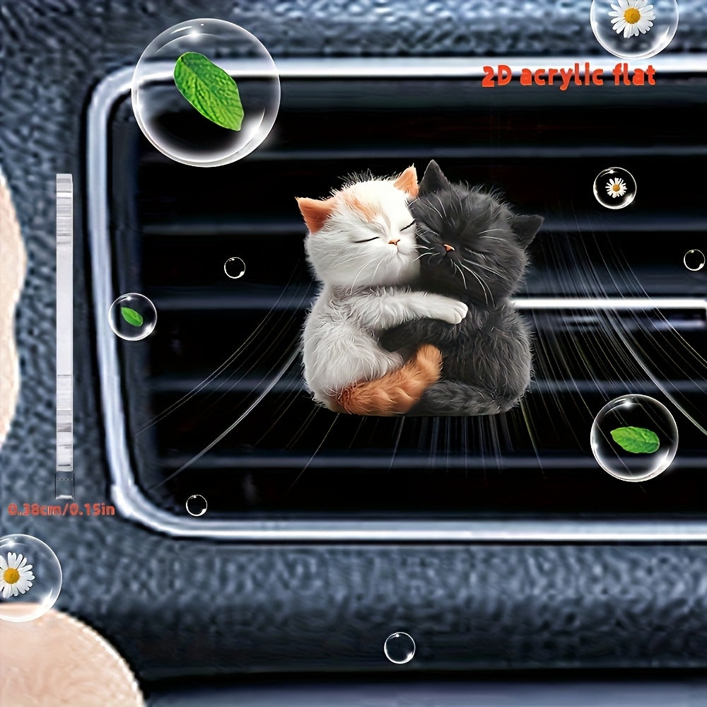 Yoqimli Mushuk Avtomobil Havosi Vent Klipi 2D Akril Flat Aroma Yostiqlari Boshqacha Hidi Yo'q