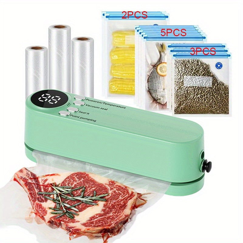 Selladora de vacío portátil inalámbrica con sellado rápido y batería de 2400mAh