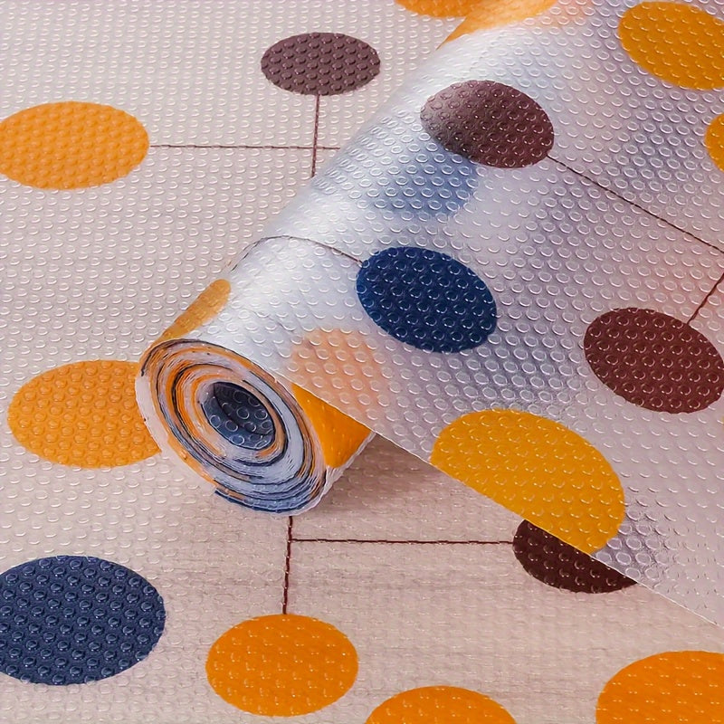 Reutilizables forros de estantes de plástico para refrigerador con lunares, sin adhesivo, libres de BPA, fáciles de limpiar