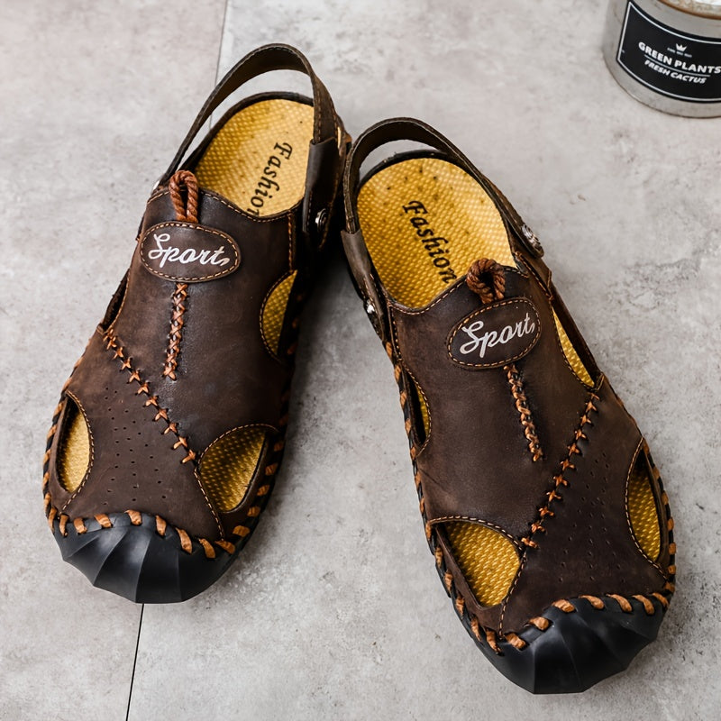 Hand-Stitched Durable Summer Sandals with Rubber Soles for Casual Street Wear