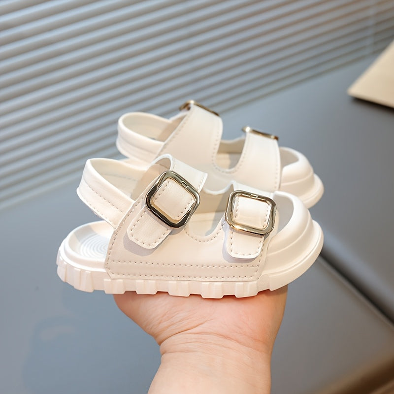 Girls Summer Breathable Sports Sandals with Double Buckle and Soft Sole