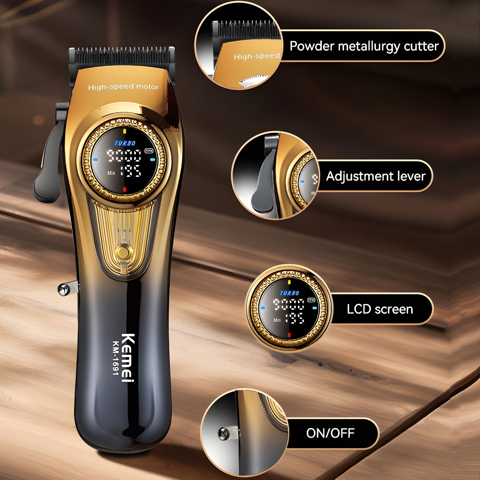 Set de corte de cabello para hombres, cortapelos de alto rendimiento, cuchilla de cerámica