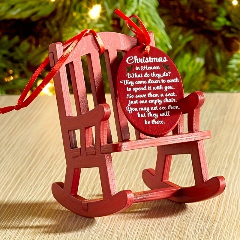 Tiny Wooden Rocking Chair for Holiday Decor and Photography