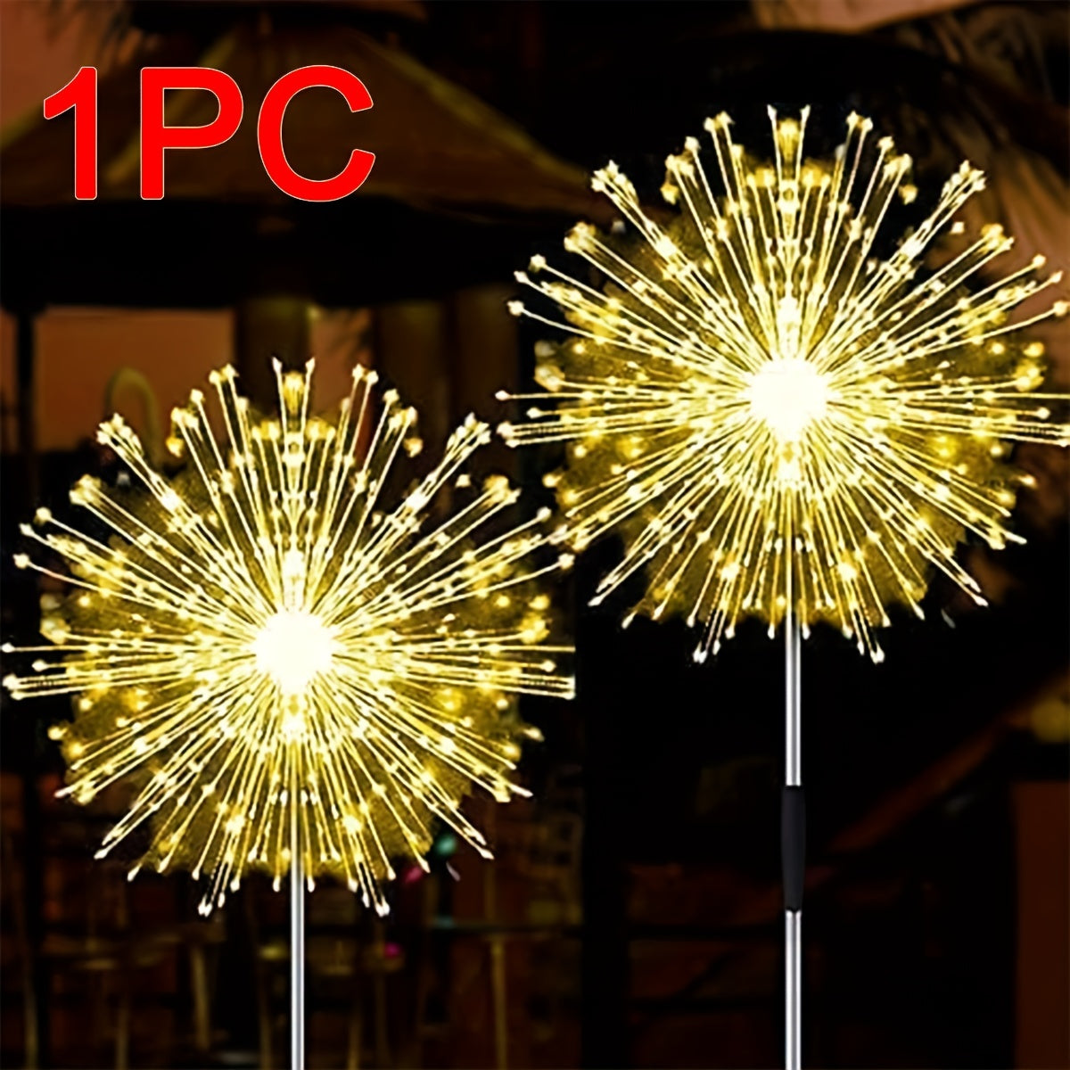 Luces de fuegos artificiales solares con 8 modos, decoración de jardín solar de 200 LED, a prueba de agua IP65